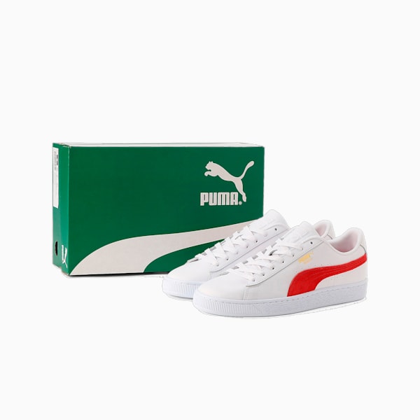 ユニセックス 75周年記念モデル バスケット クラシック スニーカー, PUMA White-PUMA Red-PUMA Gold, extralarge-JPN