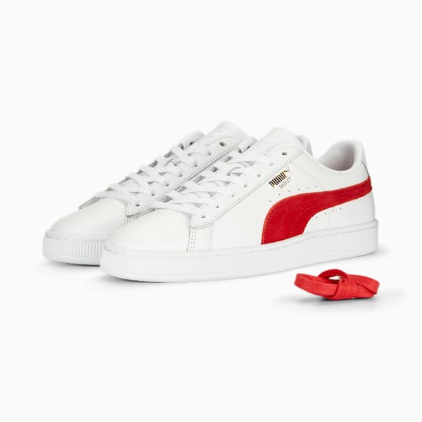 ユニセックス 75周年記念モデル バスケット クラシック スニーカー, PUMA White-PUMA Red-PUMA Gold, extralarge-JPN