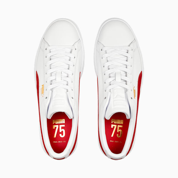 ユニセックス 75周年記念モデル バスケット クラシック スニーカー, PUMA White-PUMA Red-PUMA Gold, extralarge-JPN