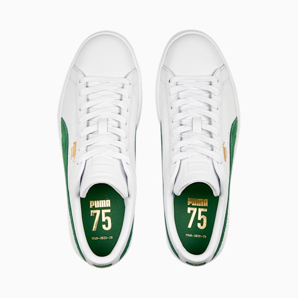 Basket Classic 75th Anniversary Edition Men's Sneakers, PUMA White-Archive Green-PUMA Gold, extralarge-IND