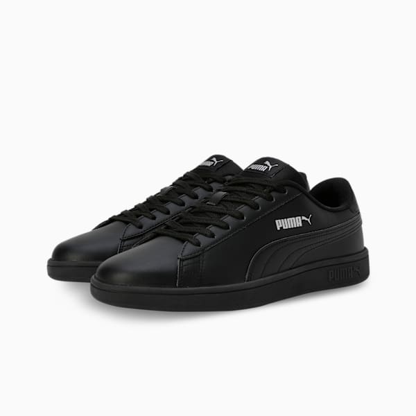 Smashic Soft Suede Sneakers, PUMA Black-Matte Silver, extralarge-IND