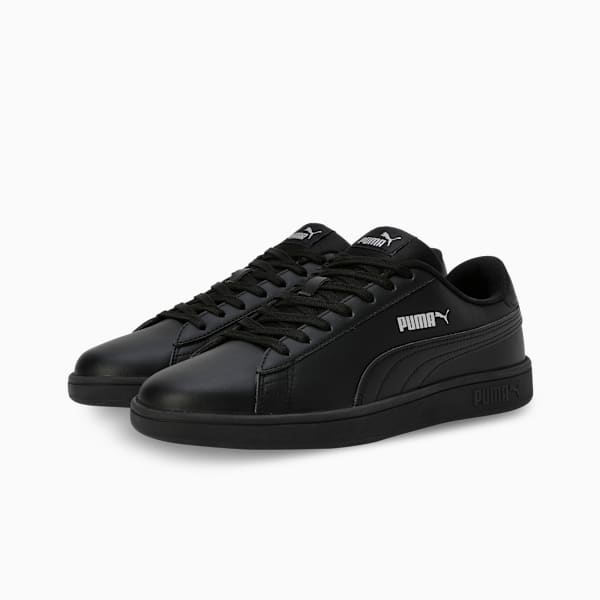 Smashic Unisex Sneakers, PUMA Black-Matte Silver, extralarge-IND