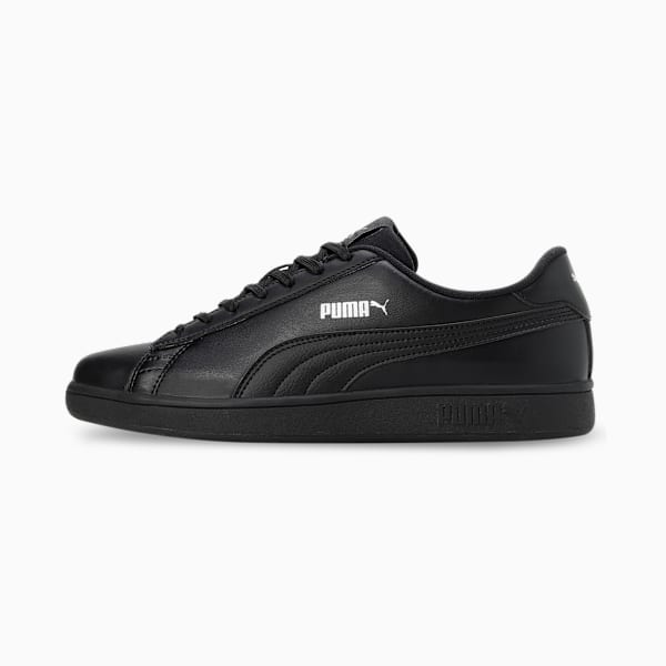 Smashic Soft Suede Sneakers, PUMA Black-Matte Silver, extralarge-IND