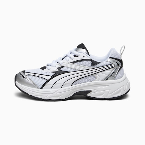 Morphic Base Youth Sneakers, Feather Gray-PUMA Black, extralarge-GBR