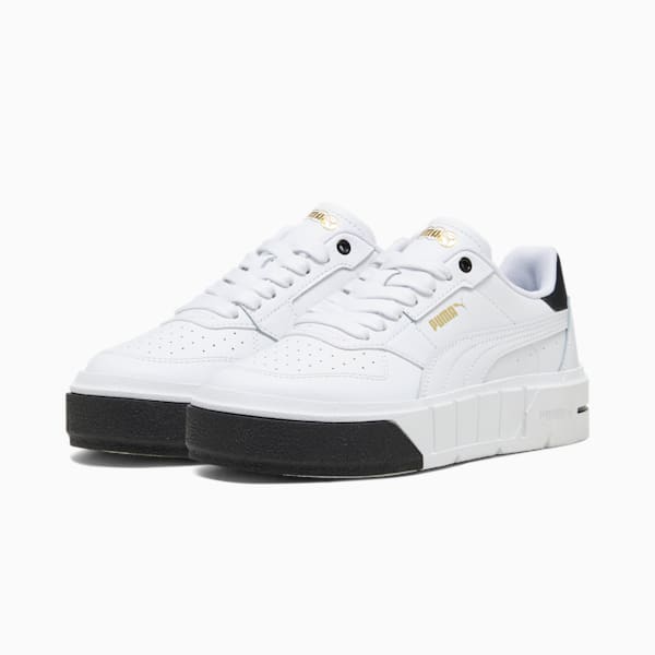 PUMA Cali Court Big Kids' Leather Sneakers, PUMA White-PUMA Black, extralarge