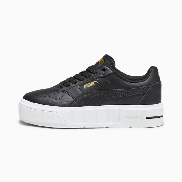 PUMA Cali Court Big Kids' Leather Sneakers, PUMA Black-PUMA White, extralarge