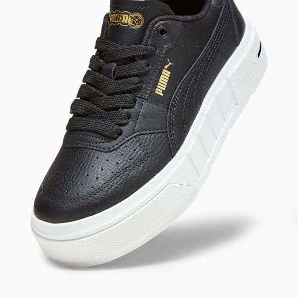 PUMA Cali Court Big Kids' Leather Sneakers, PUMA Black-PUMA White, extralarge