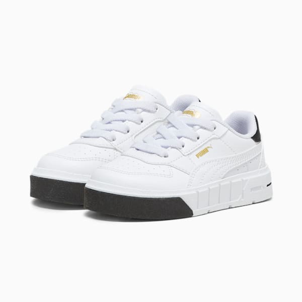 PUMA Cali Court Leather Toddlers' Sneakers, PUMA White-PUMA Black, extralarge