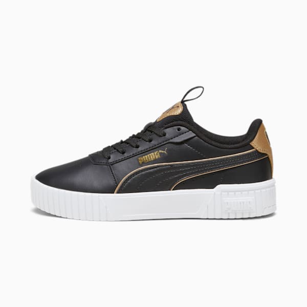 Carina 2.0 Pop-Up Metallics Big Kids' Sneakers, PUMA Black-PUMA Gold-PUMA White, extralarge