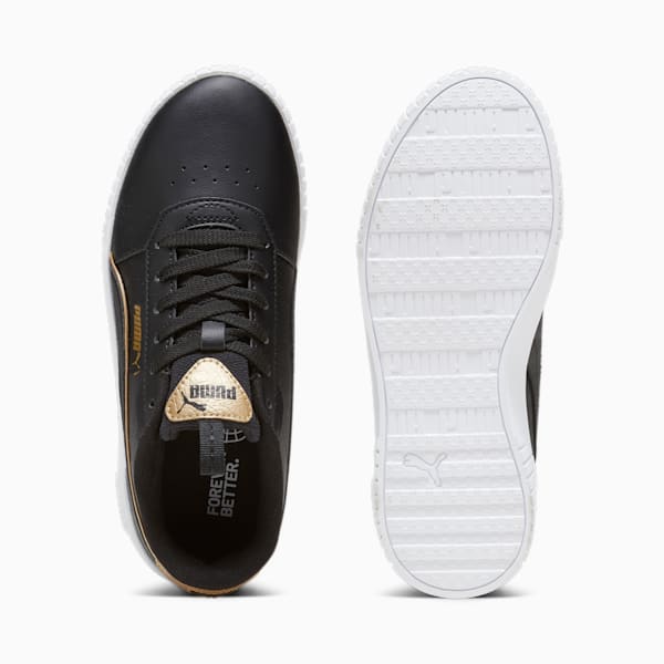 Carina 2.0 Pop-Up Metallics Big Kids' Sneakers, PUMA Black-PUMA Gold-PUMA White, extralarge
