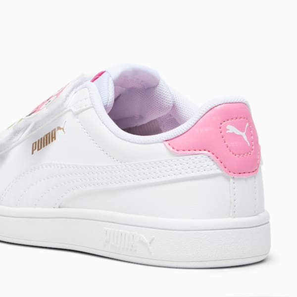 Zapatos deportivos para niños PUMA Smash 3.0 Owl, PUMA White-Strawberry Burst-PUMA Black-PUMA Gold, extralarge