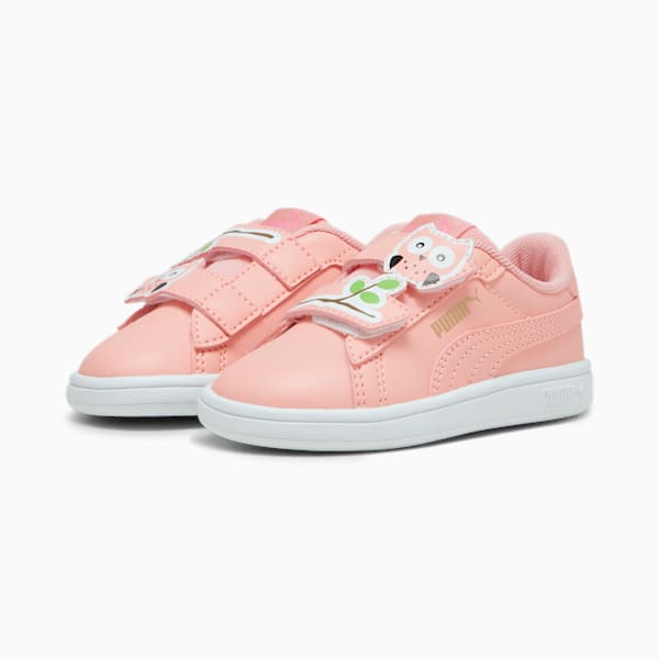 Sneakers PUMA Smash 3.0 Owl, tout-petits, Peach Smoothie-PUMA Black-PUMA Gold-PUMA White, extralarge