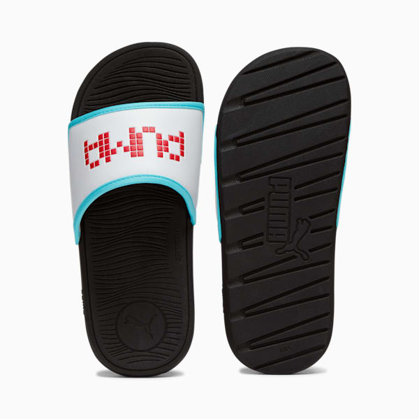 Cool Cat 2.0 Let's Play Big Kids' Slides, PUMA White-PUMA Red-Team Aqua-PUMA Black, extralarge