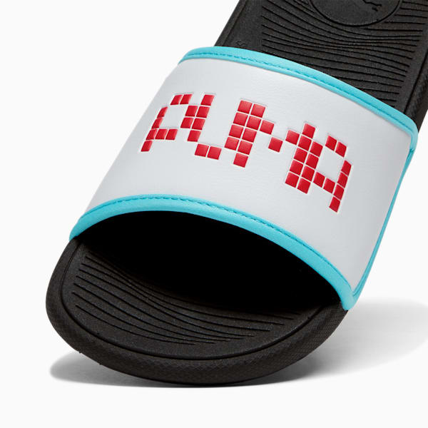 Cool Cat 2.0 Let's Play Big Kids' Slides, PUMA White-PUMA Red-Team Aqua-PUMA Black, extralarge