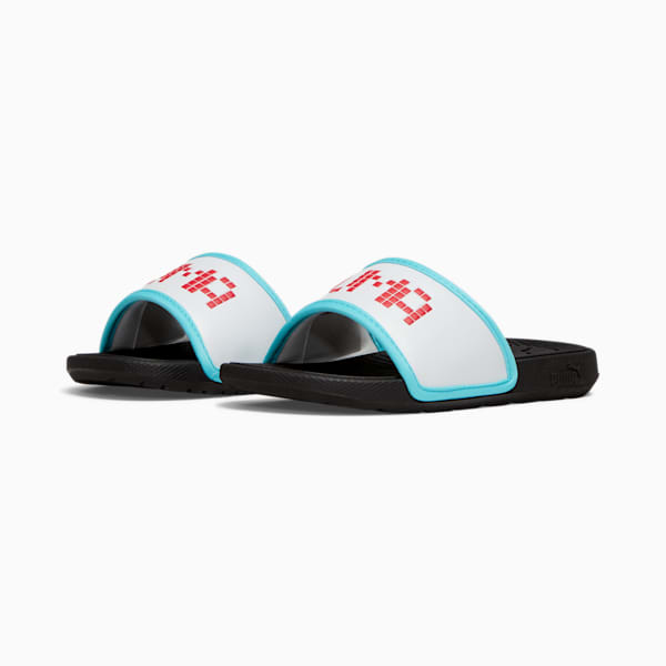 Cool Cat 2.0 Let's Play Little Kids' Slides, PUMA White-PUMA Red-Team Aqua-PUMA Black, extralarge