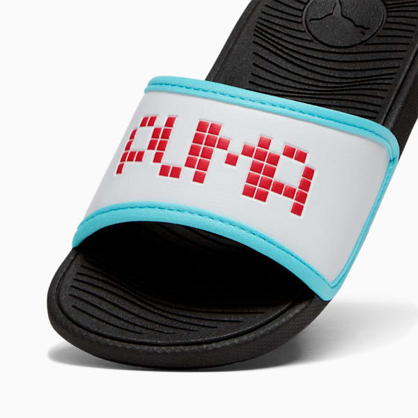 Cool Cat 2.0 Let's Play Little Kids' Slides, PUMA White-PUMA Red-Team Aqua-PUMA Black, extralarge