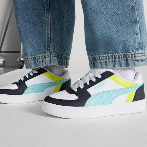 Tenis adolescentes Caven 2.0 Block, PUMA White-Safe Lake-New Navy, extralarge