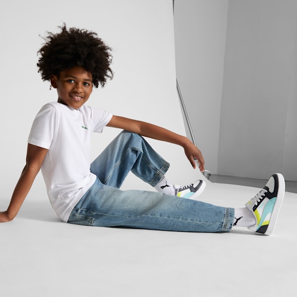 Tenis adolescentes Caven 2.0 Block, PUMA White-Safe Lake-New Navy, extralarge