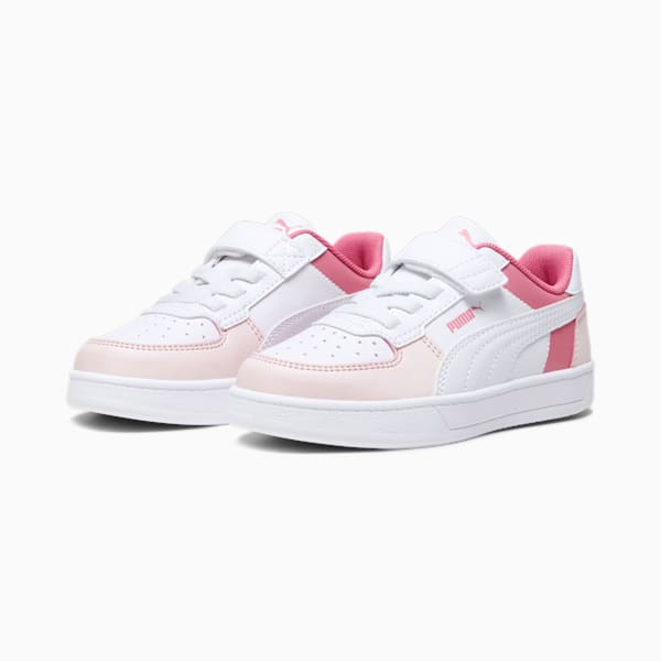 キッズ プーマ ケーブン 2.0 ブロック スニーカー 17-21cm, PUMA White-Silver Sky-Strawberry Burst, extralarge-JPN