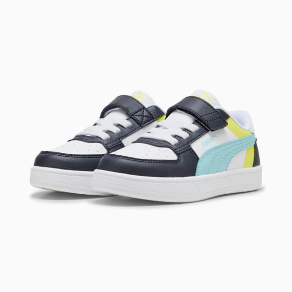 PUMA Caven 2.0 Block Kids' Sneakers, PUMA White-Safe Lake-New Navy, extralarge