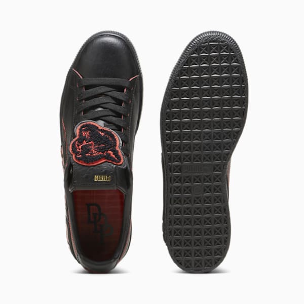 PUMA x DAPPER DAN Clyde Unisex Sneakers, PUMA Black-PUMA Black-Burnt Red, extralarge-IND