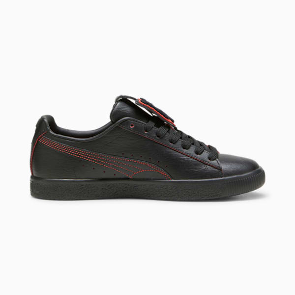 PUMA x DAPPER DAN Clyde Men's Sneakers, PUMA Black-PUMA Black-Burnt Red, extralarge