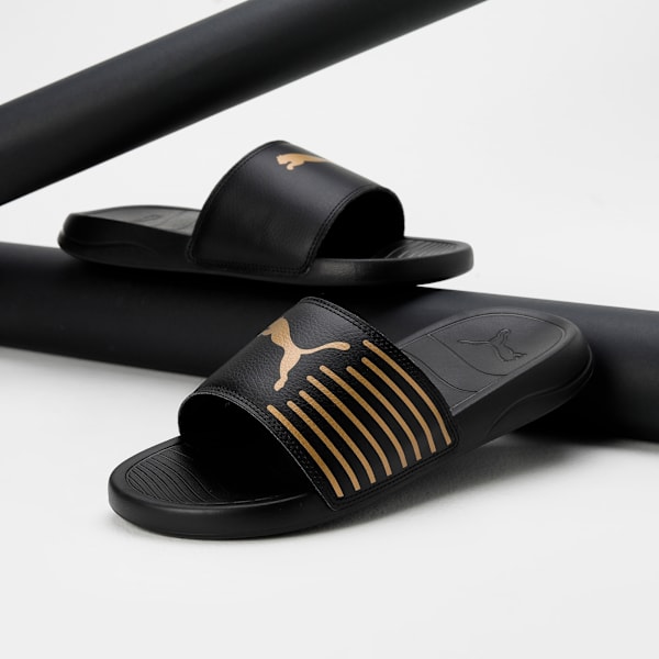 Geo Slides, PUMA Black-Metallic Gold, extralarge-IND