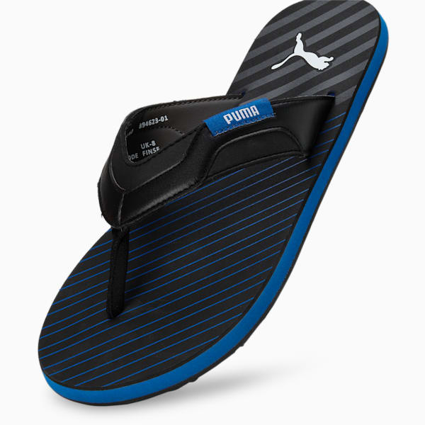 PUMA Plutoid Men's Flip-Flops, PUMA Black-Dark Coal-PUMA Team Royal, extralarge-IND