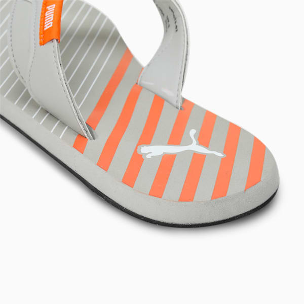 PUMA Plutoid Men's Flip-Flops, Ash Gray-PUMA White-Pumpkin Pie, extralarge-IND