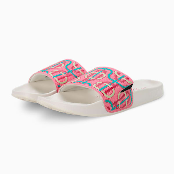 PUMA x PALM TREE CREW Leadcat 2.0 Unisex Slides, Strawberry Burst-Pinktastic-Spectra Green-Warm White, extralarge-IND