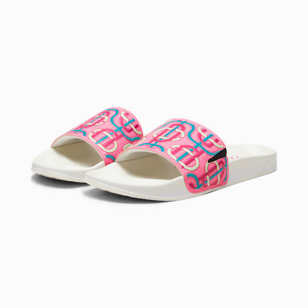 PUMA x PALM TREE CREW Leadcat 2.0 Men's Slides, Strawberry Burst-Pinktastic-Spectra Green-Warm White, extralarge