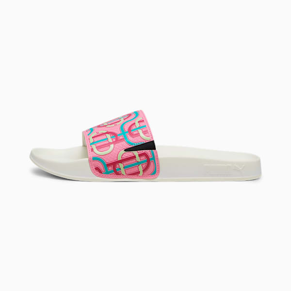 PUMA x PALM TREE CREW Leadcat 2.0 Men's Slides, Strawberry Burst-Pinktastic-Spectra Green-Warm White, extralarge