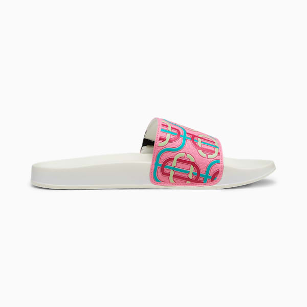 PUMA x PALM TREE CREW Leadcat 2.0 Men's Slides, Strawberry Burst-Pinktastic-Spectra Green-Warm White, extralarge