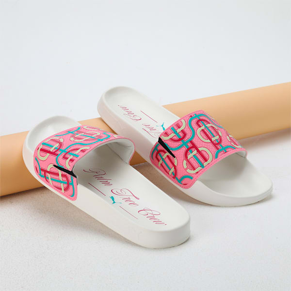 PUMA x PALM TREE CREW Leadcat 2.0 Slides, Strawberry Burst-Pinktastic-Spectra Green-Warm White, extralarge-IND