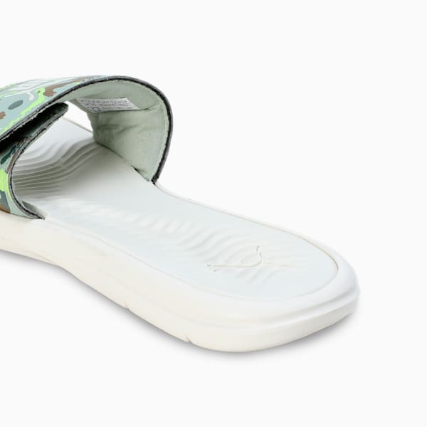 Ceres Women's Slides, Warm White-Green Fog-Chocolate Chip, extralarge-IND
