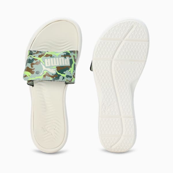 Ceres Women's Slides, Warm White-Green Fog-Chocolate Chip, extralarge-IND