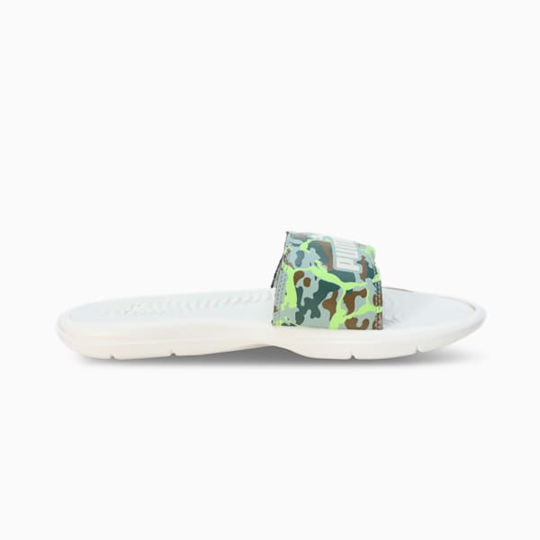 Ceres Women's Slides, Warm White-Green Fog-Chocolate Chip, extralarge-IND