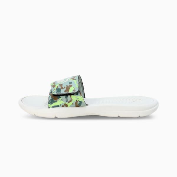Ceres Women's Slides, Warm White-Green Fog-Chocolate Chip, extralarge-IND