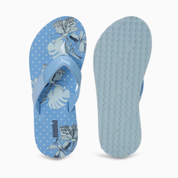 Blue and white flip flops shop