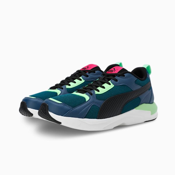 PUMA X-Ray Fluido Men's Sneakers, PUMA Black-Dark Denim-Fizzy Lime, extralarge-IND