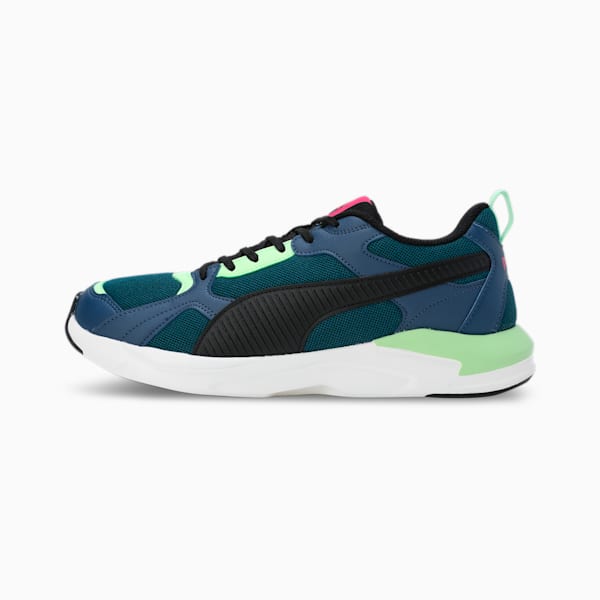 PUMA X-Ray Fluido Men's Sneakers, PUMA Black-Dark Denim-Fizzy Lime, extralarge-IND