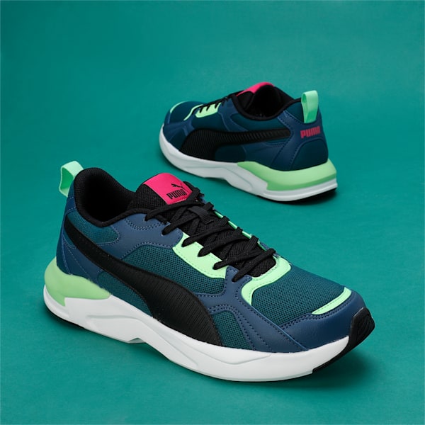 PUMA X-Ray Fluido Men's Sneakers, PUMA Black-Dark Denim-Fizzy Lime, extralarge-IND