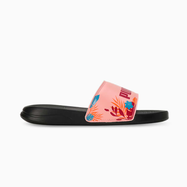 Popcat 20 Women's Floral Slides, PUMA Black-Peach Smoothie-Clyde Royal, extralarge-IND