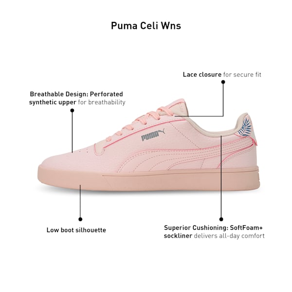 Celi Women's Sneakers, Frosty Pink-Cool Mid Gray-PUMA White, extralarge-IND