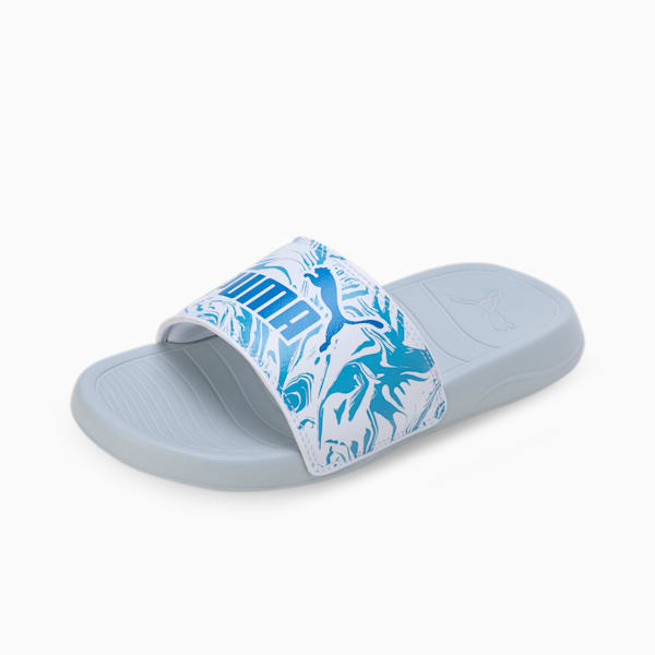Popcat 20 Apexa Women's Slides, Platinum Gray-PUMA White-Racing Blue, extralarge-IND
