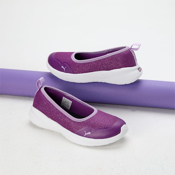 PUMA Sienna Softride Youth Slip-On Shoes, Purple Pop-Vivid Violet-PUMA White, extralarge-IND