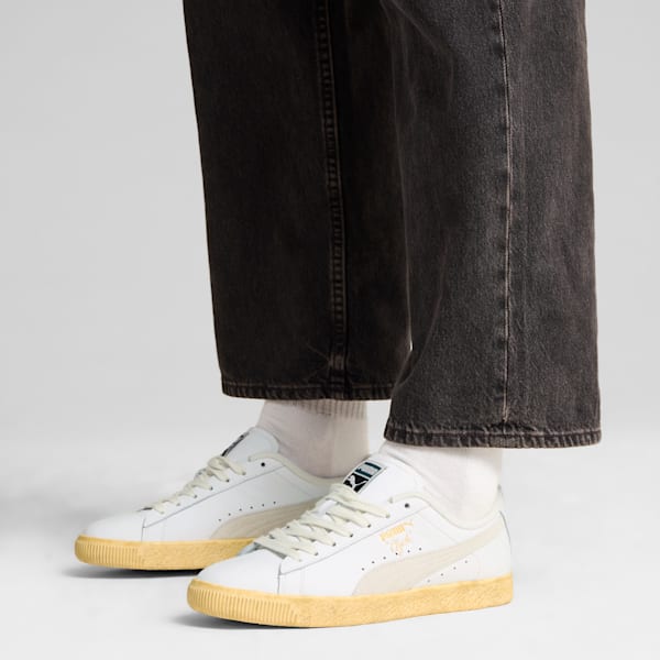 Tenis Clyde Vintage, PUMA White-Light Straw-Warm White, extralarge