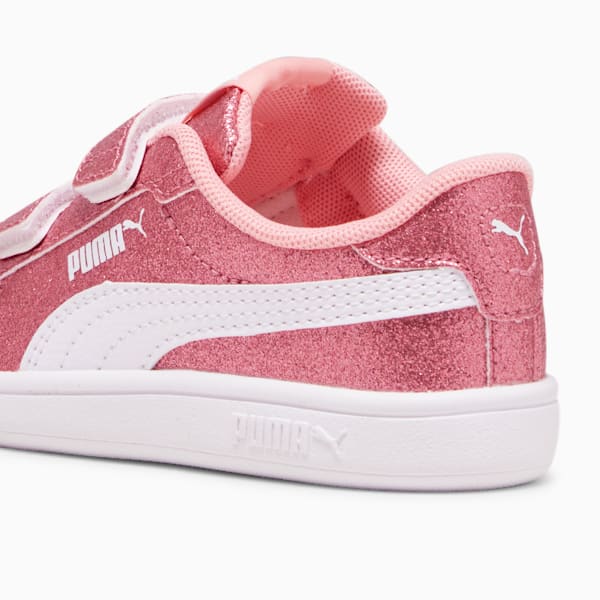 PUMA Smash 3.0 Glitz Glam Toddlers' Sneakers, Peach Smoothie-PUMA White, extralarge-GBR