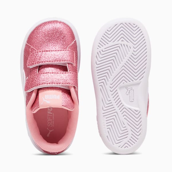 PUMA Smash 3.0 Glitz Glam Toddlers' Sneakers, Peach Smoothie-PUMA White, extralarge-GBR