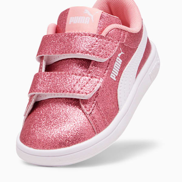 PUMA Smash 3.0 Glitz Glam Toddlers' Sneakers, Peach Smoothie-PUMA White, extralarge-GBR